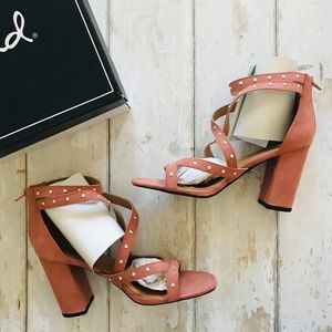 Qupid Embellished Wrap Heel - Blush (Size 10)